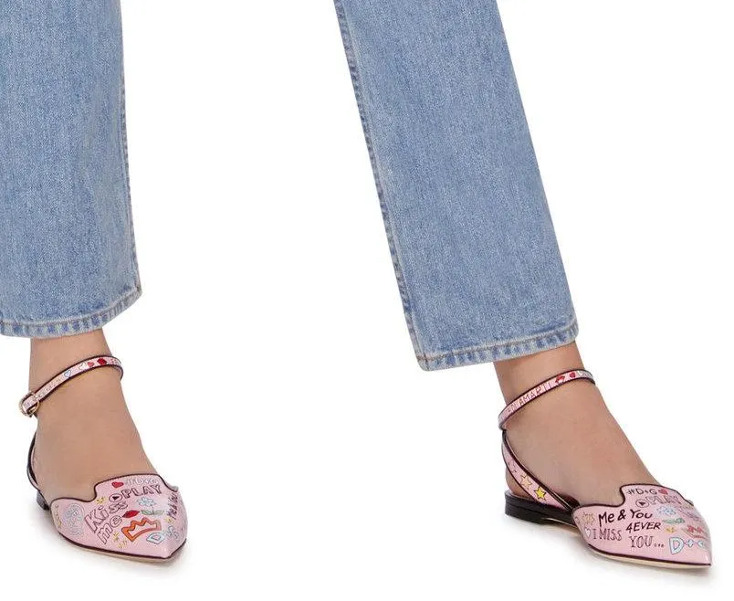 Graffiti Ankle Strap Shoes