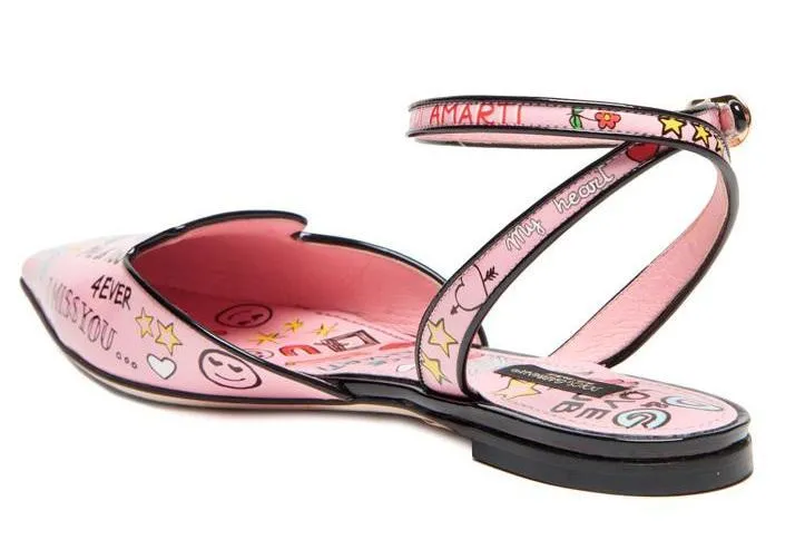 Graffiti Ankle Strap Shoes