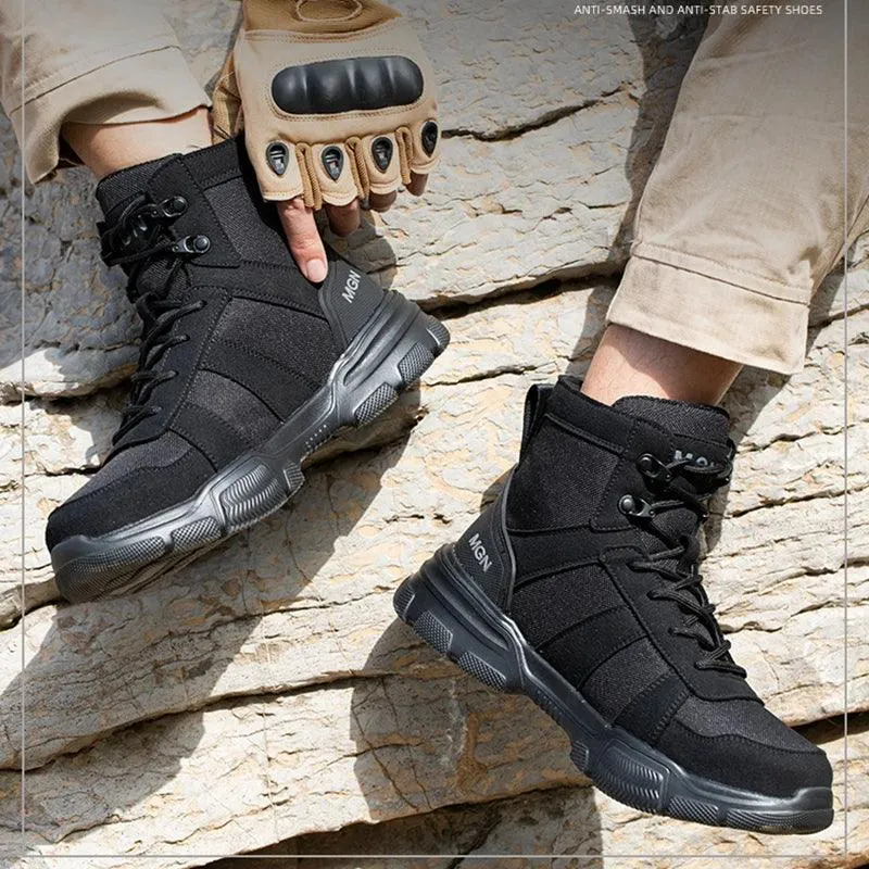 Herren Arbeitssicherheitsstiefel Outdoor Militärstiefel Anti-Smash