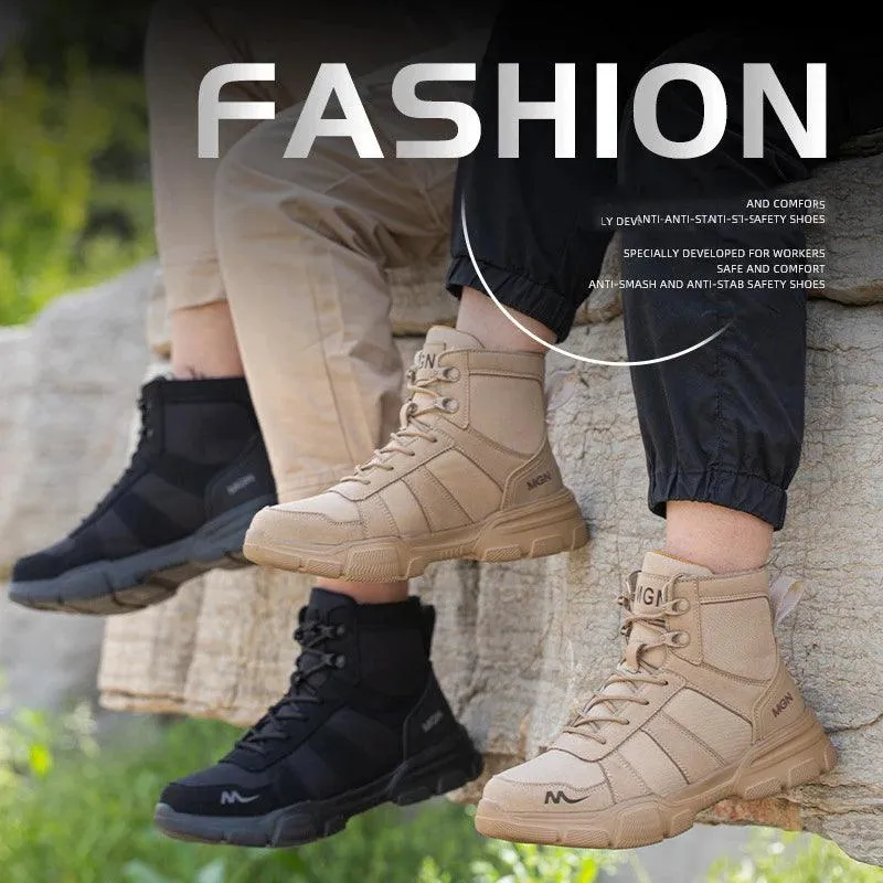 Herren Arbeitssicherheitsstiefel Outdoor Militärstiefel Anti-Smash