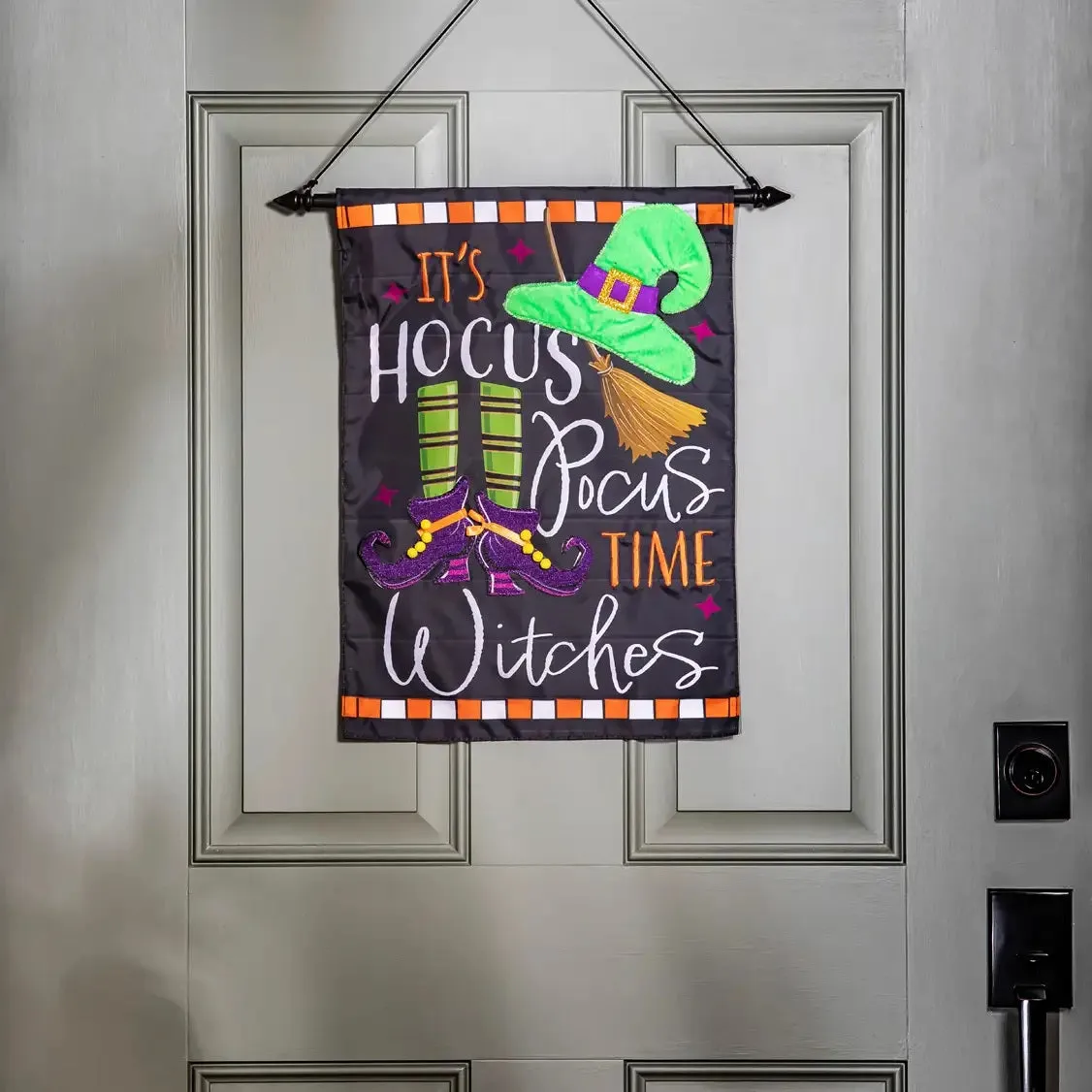 Hocus Pocus Witch Applique Garden Flag