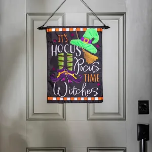 Hocus Pocus Witch Applique Garden Flag