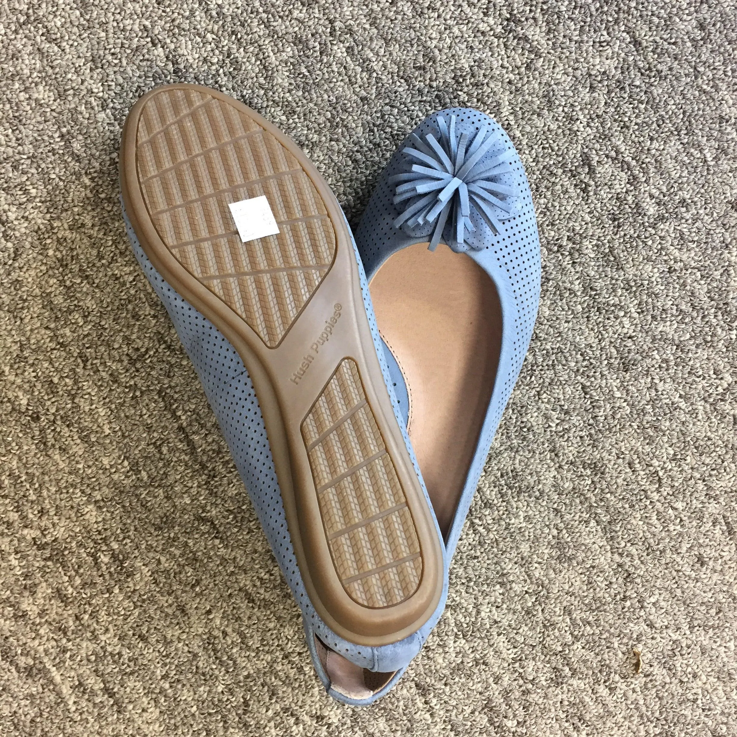 Hush Puppies Blue Flats, Size 8