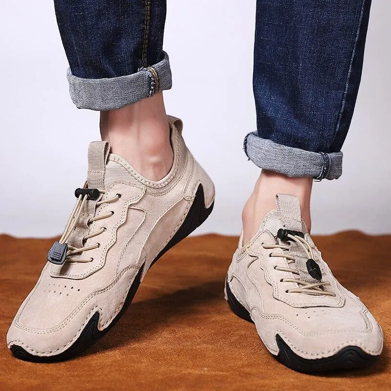 Kaegreel Men's Casual High Quality Real Leather Fashion Breathable Loafer Outdoor Sneakers