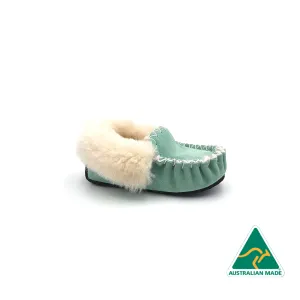 Kid's Aqua Moccasins