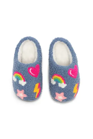 kids rainbow heart slipper