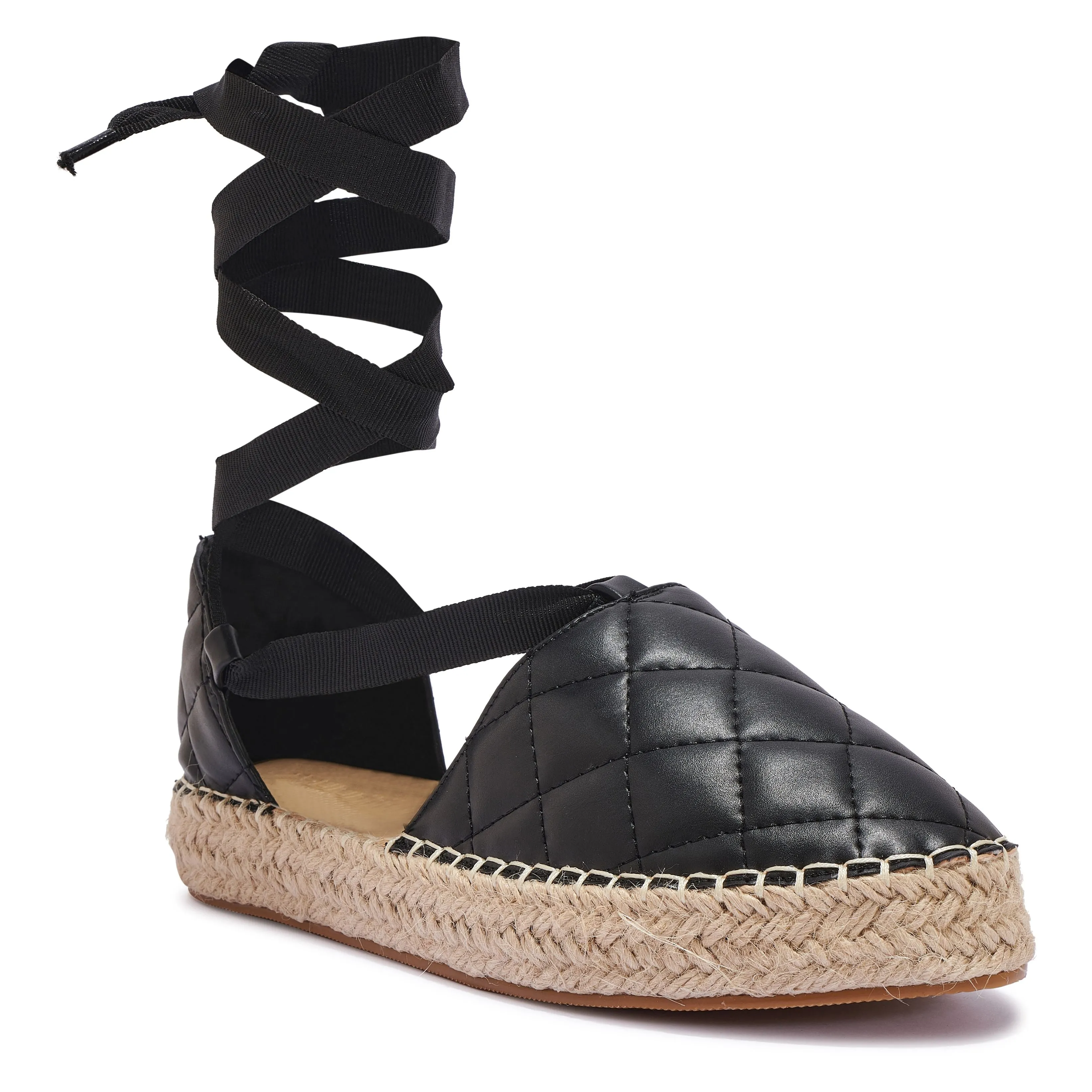 MASH73 – QUILTED PUT TIE UP RIBBON ESPADRILLE