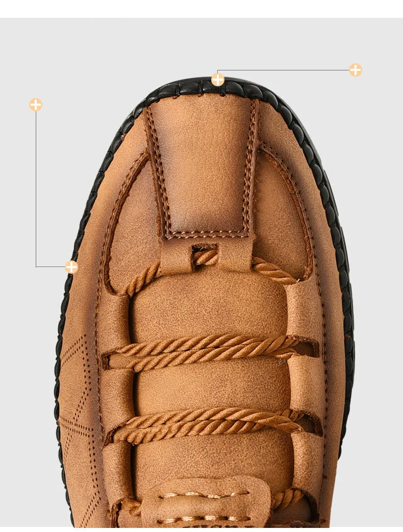 Men's Casual Genuine Leather Moccasins | Plus Size