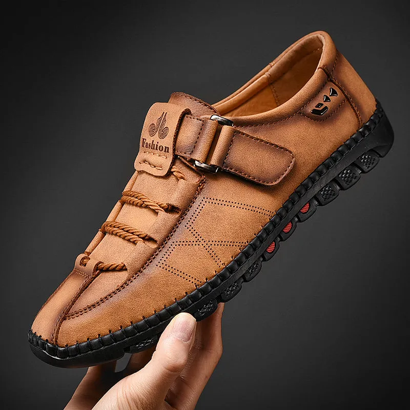 Men's Casual Genuine Leather Moccasins | Plus Size