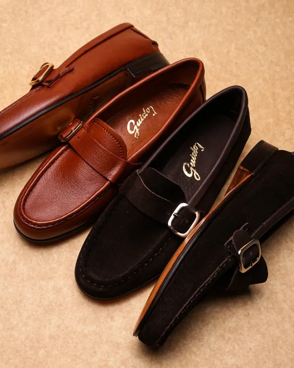 Moccasin 5320 with Buckle Brown Suede