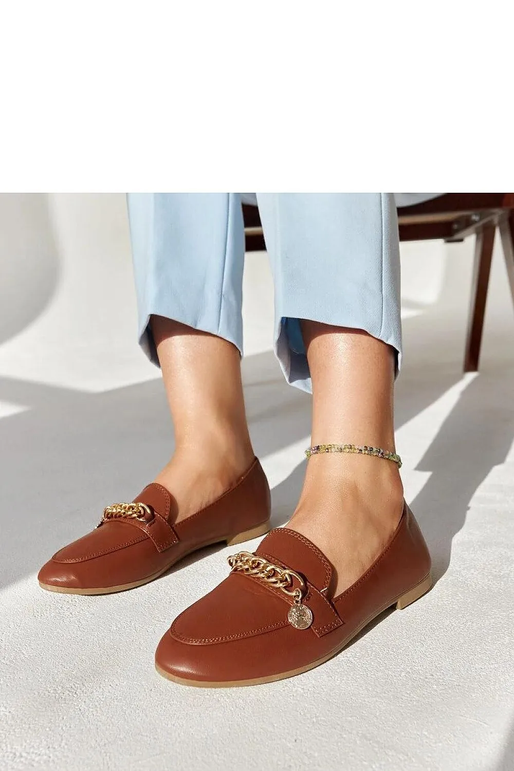 Navy Blue Chain Moccasin