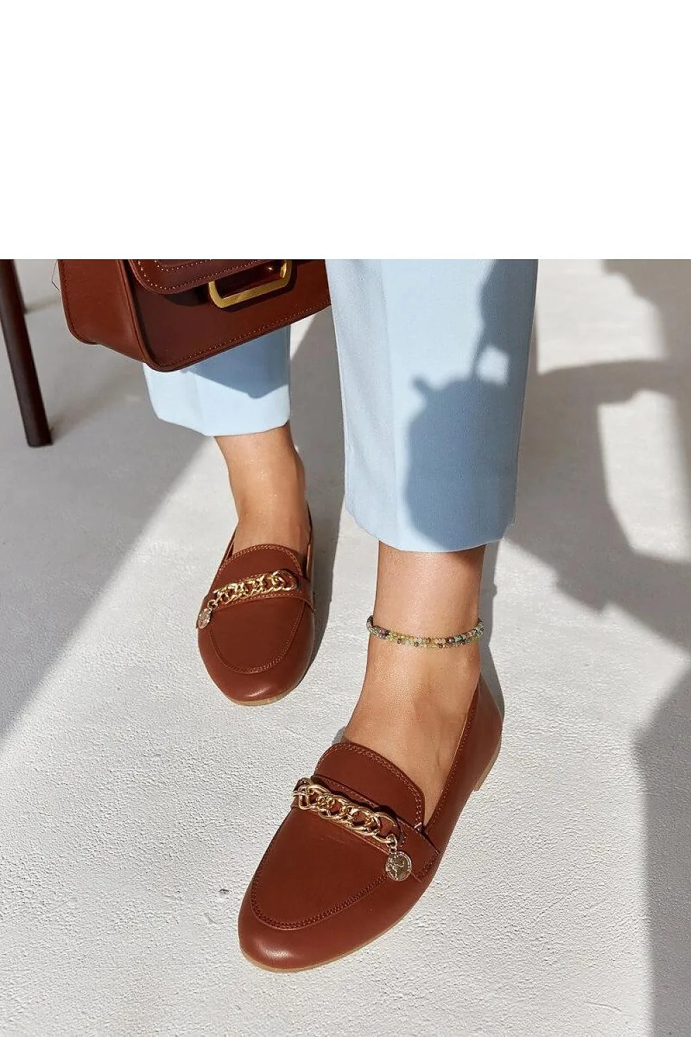 Navy Blue Chain Moccasin