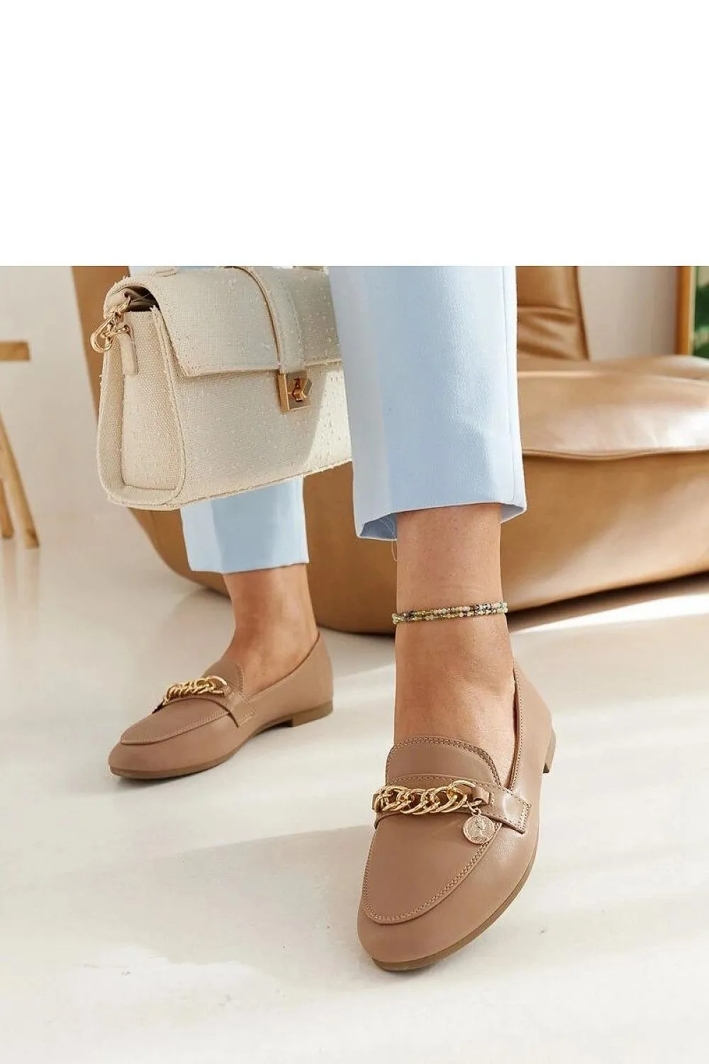 Navy Blue Chain Moccasin