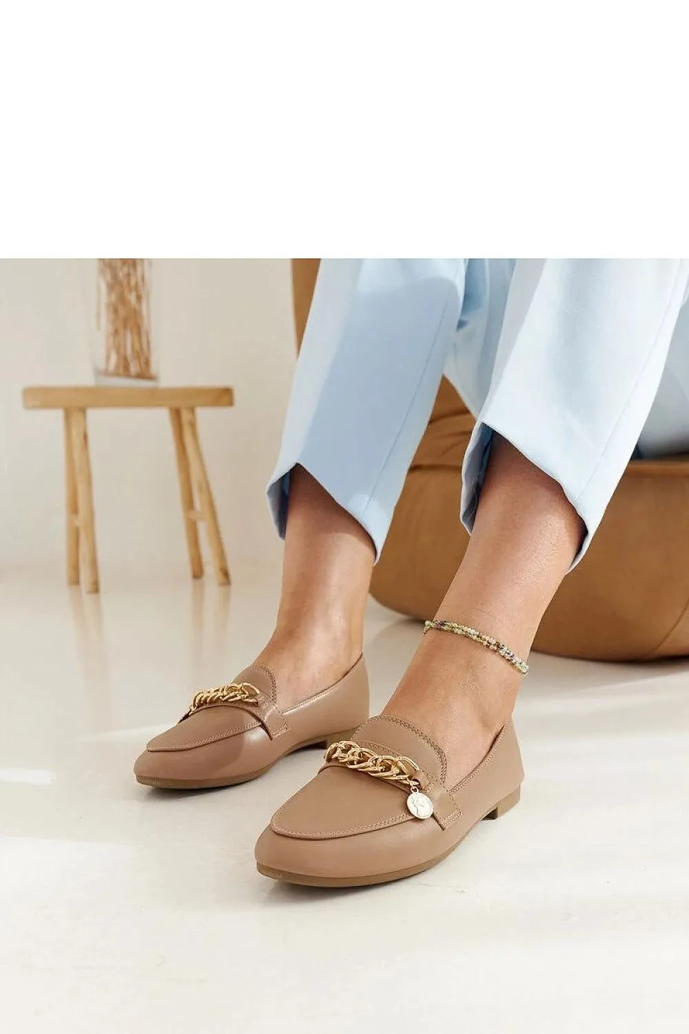 Navy Blue Chain Moccasin