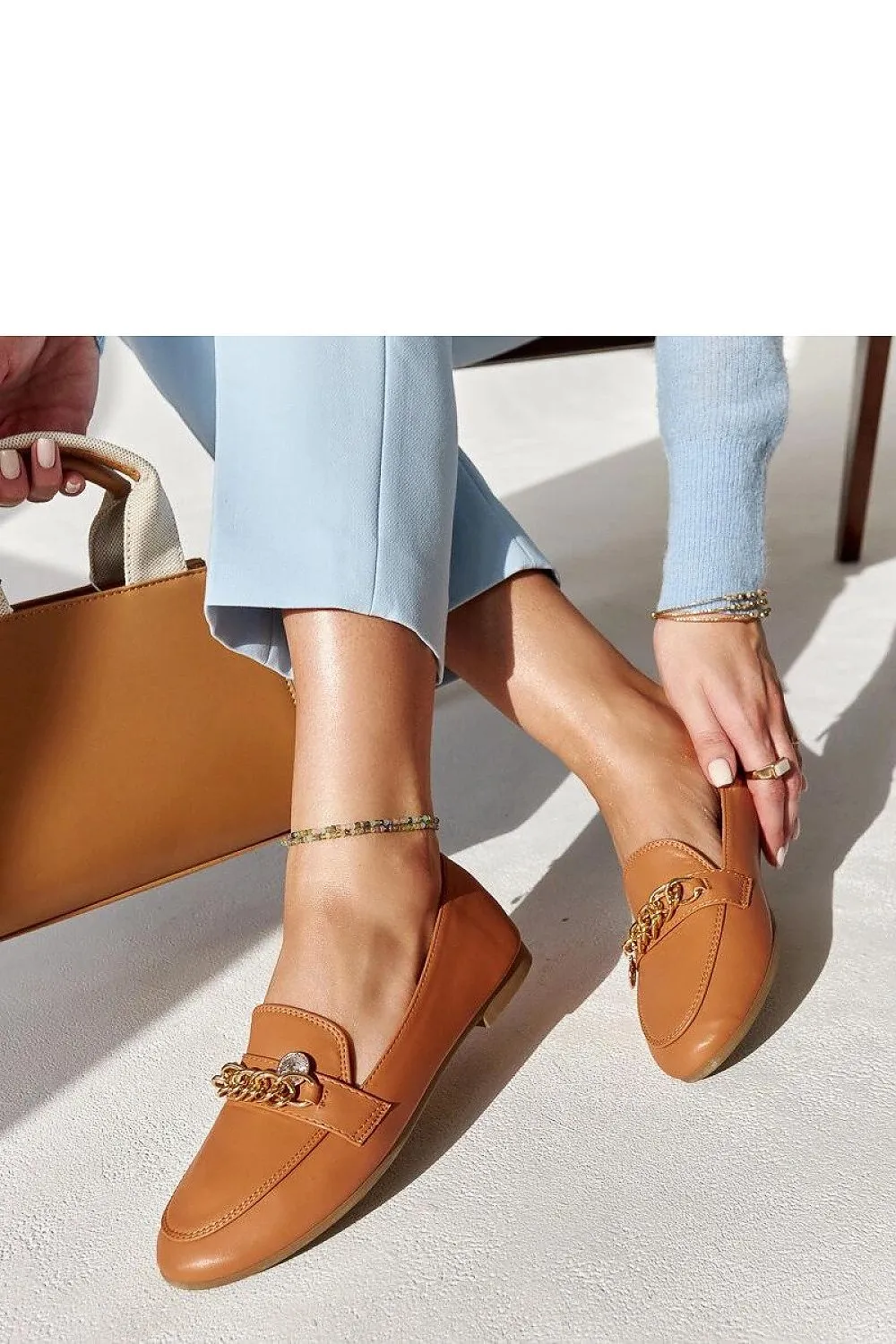 Navy Blue Chain Moccasin