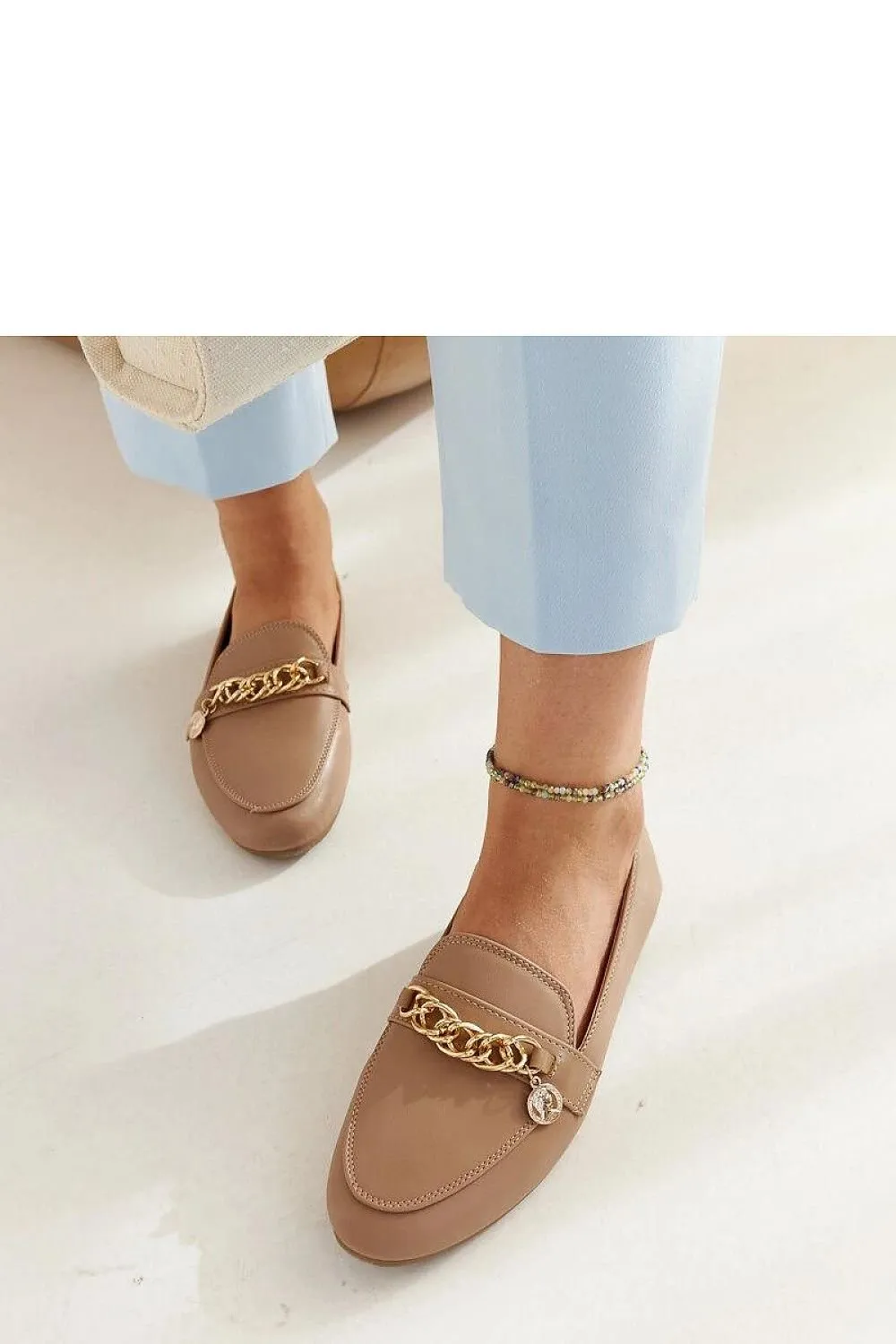 Navy Blue Chain Moccasin