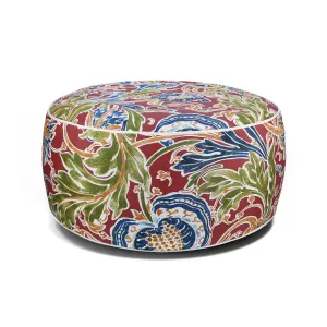 Outdoor Inflatable Ottoman Red Round 21x9 Inch Patio Foot Stools and Ottomans