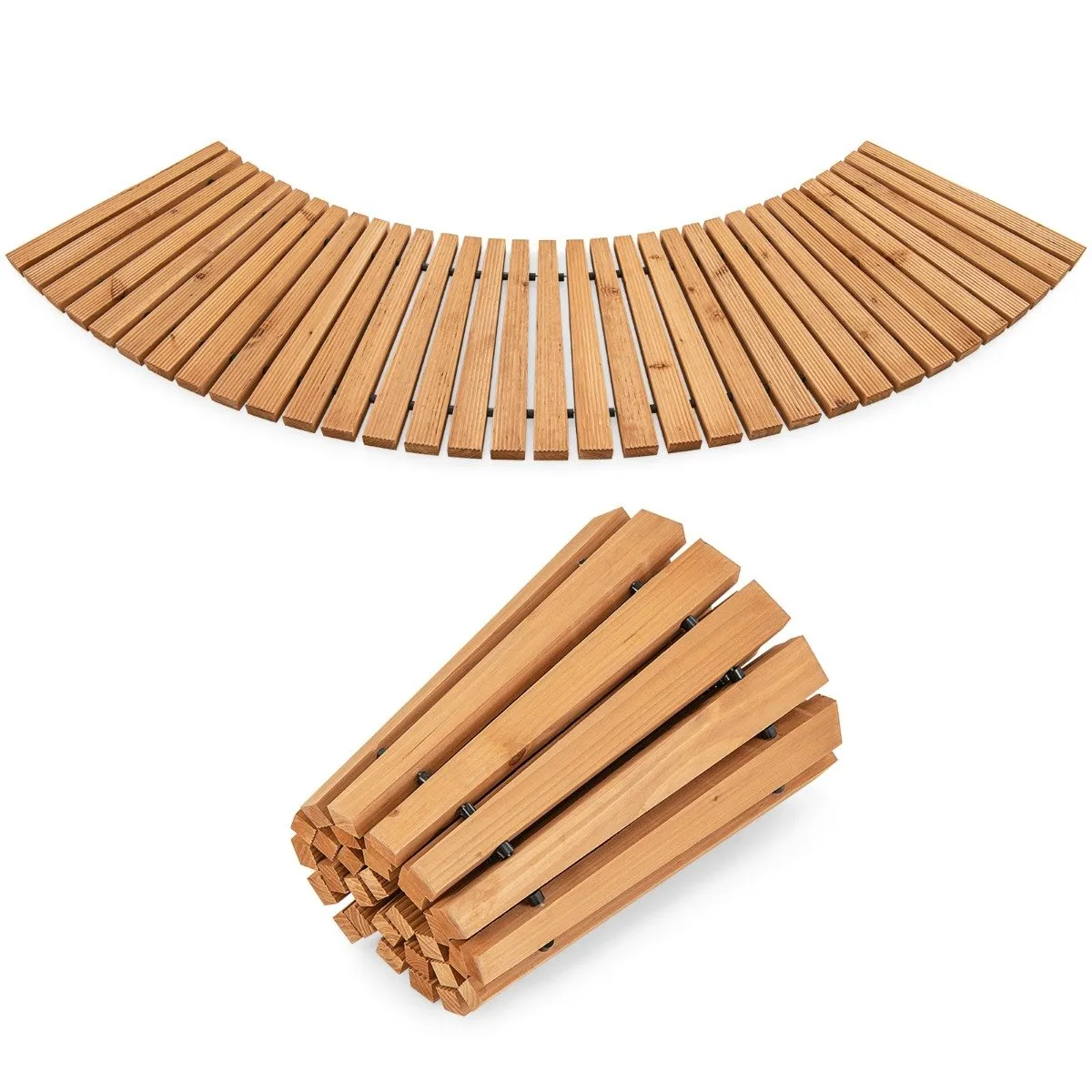 Roll out Curved Walkway with Non-slip Texture-Natural