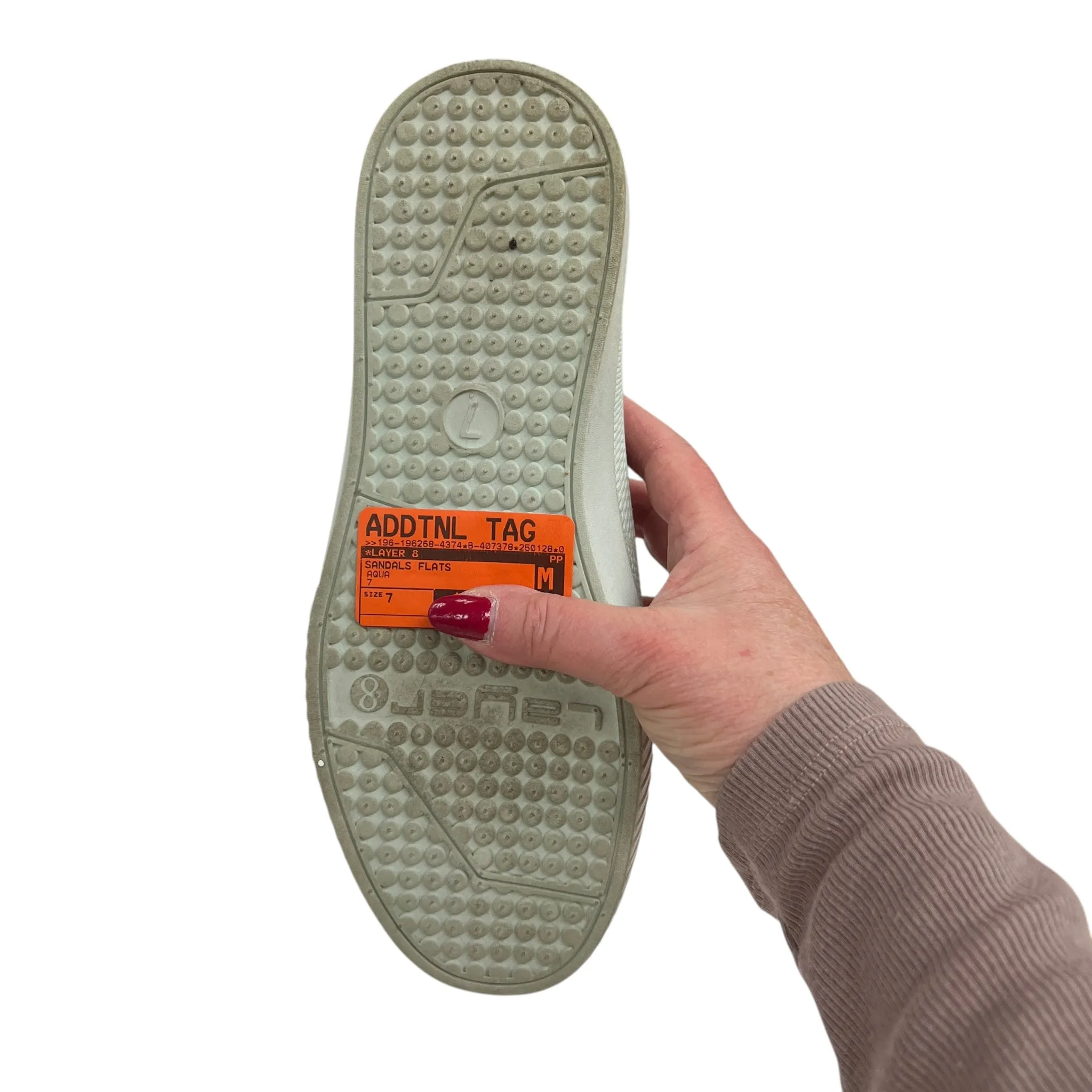 Sandals Flats By Layer 8 In Aqua, Size:7