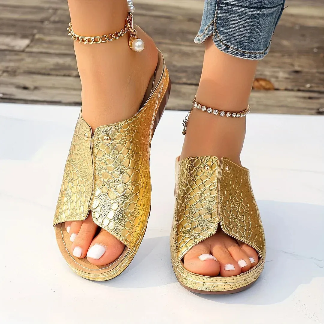 SLIP ON ORTHOPEDIC SOFT SOLE SLIDE SANDALS
