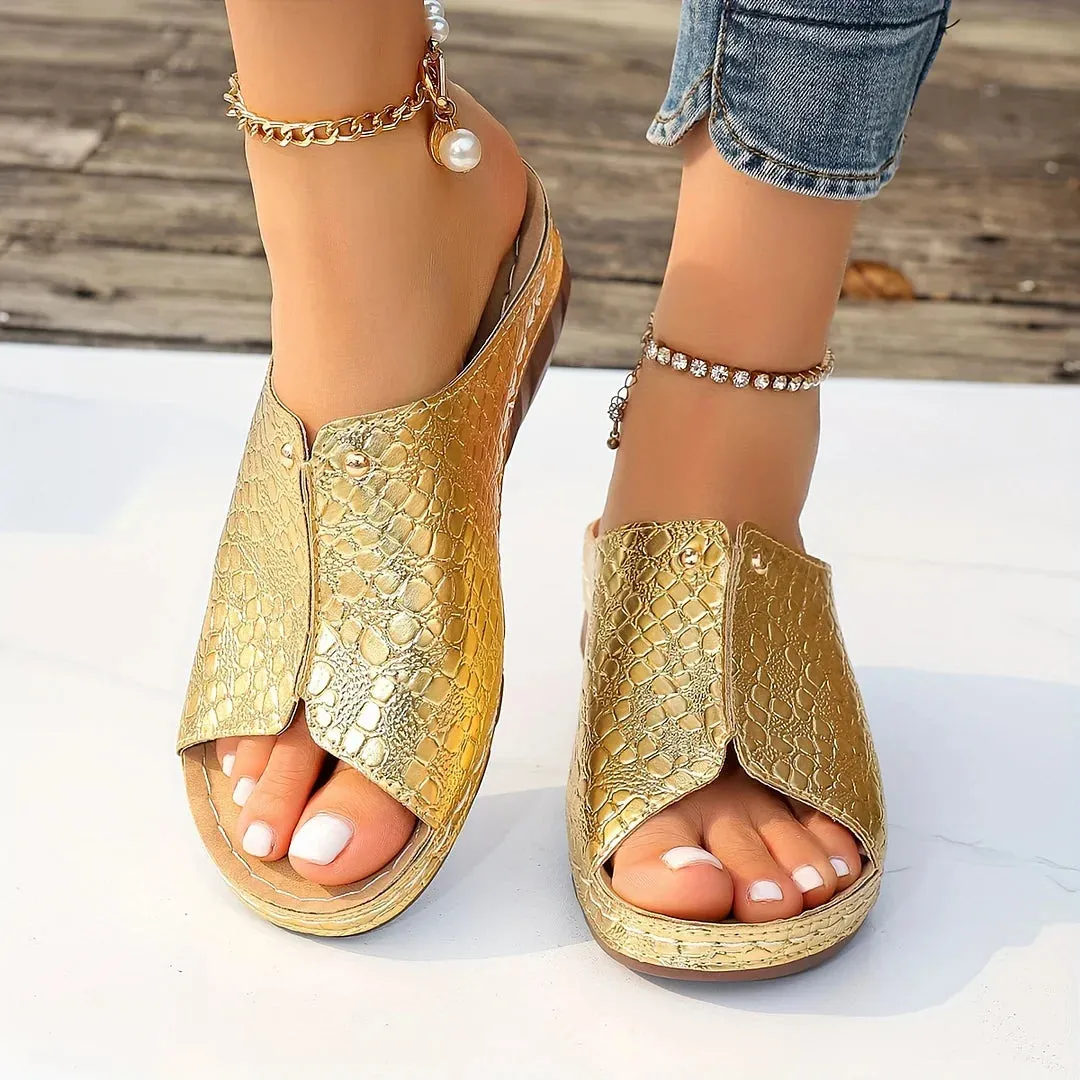 SLIP ON ORTHOPEDIC SOFT SOLE SLIDE SANDALS