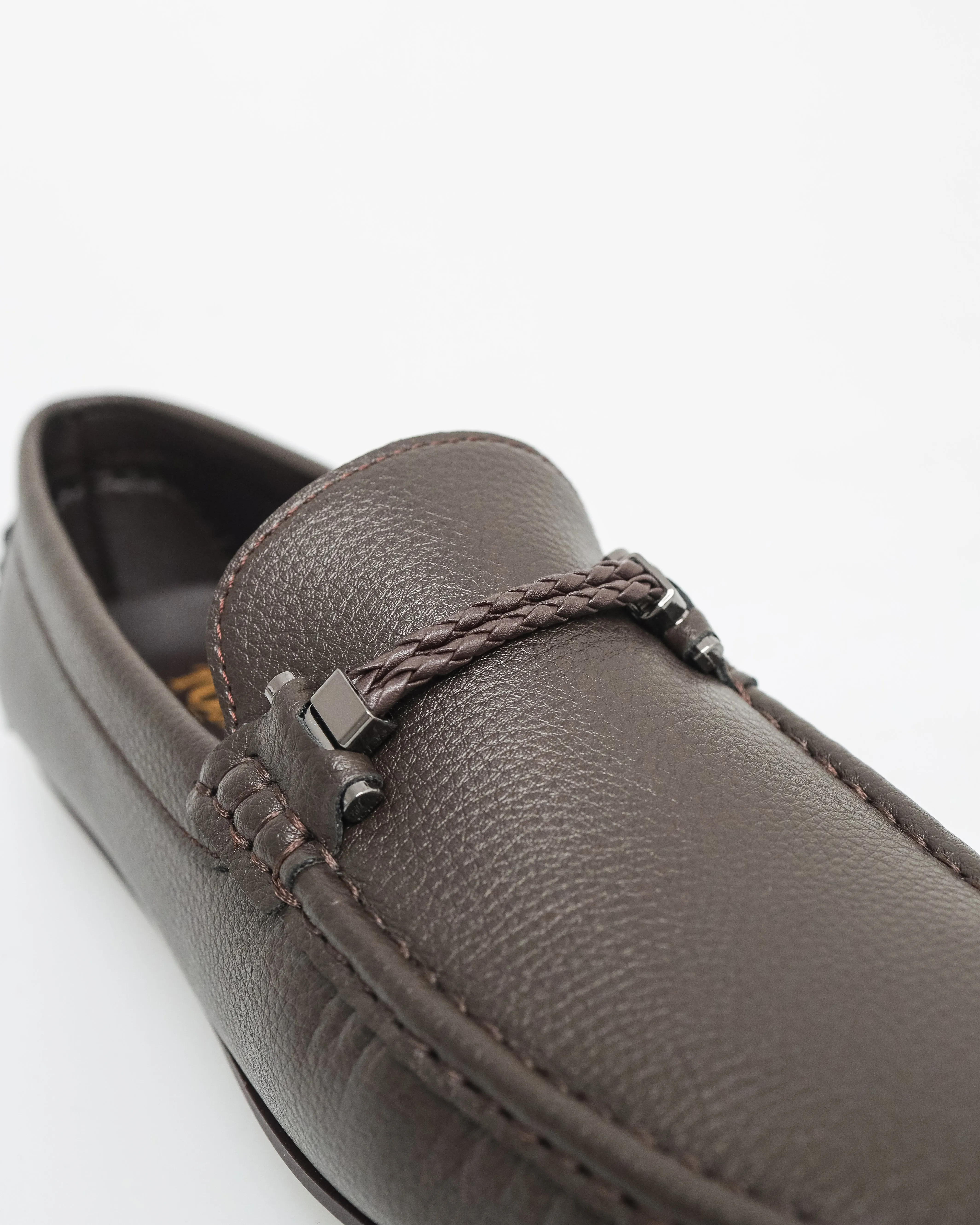 Tomaz C621 Men's Braided Metal Buckle Moccasins