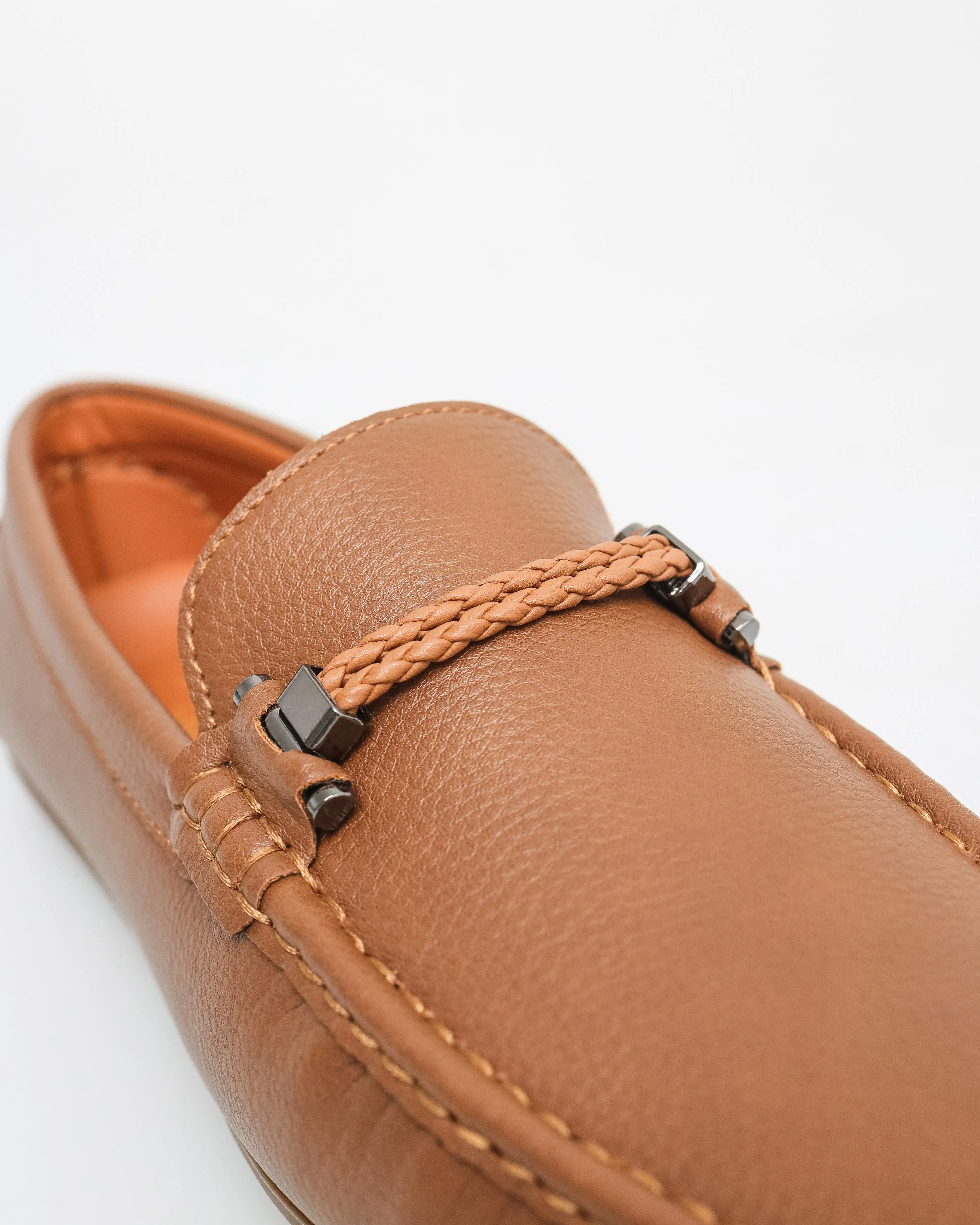 Tomaz C621 Men's Braided Metal Buckle Moccasins
