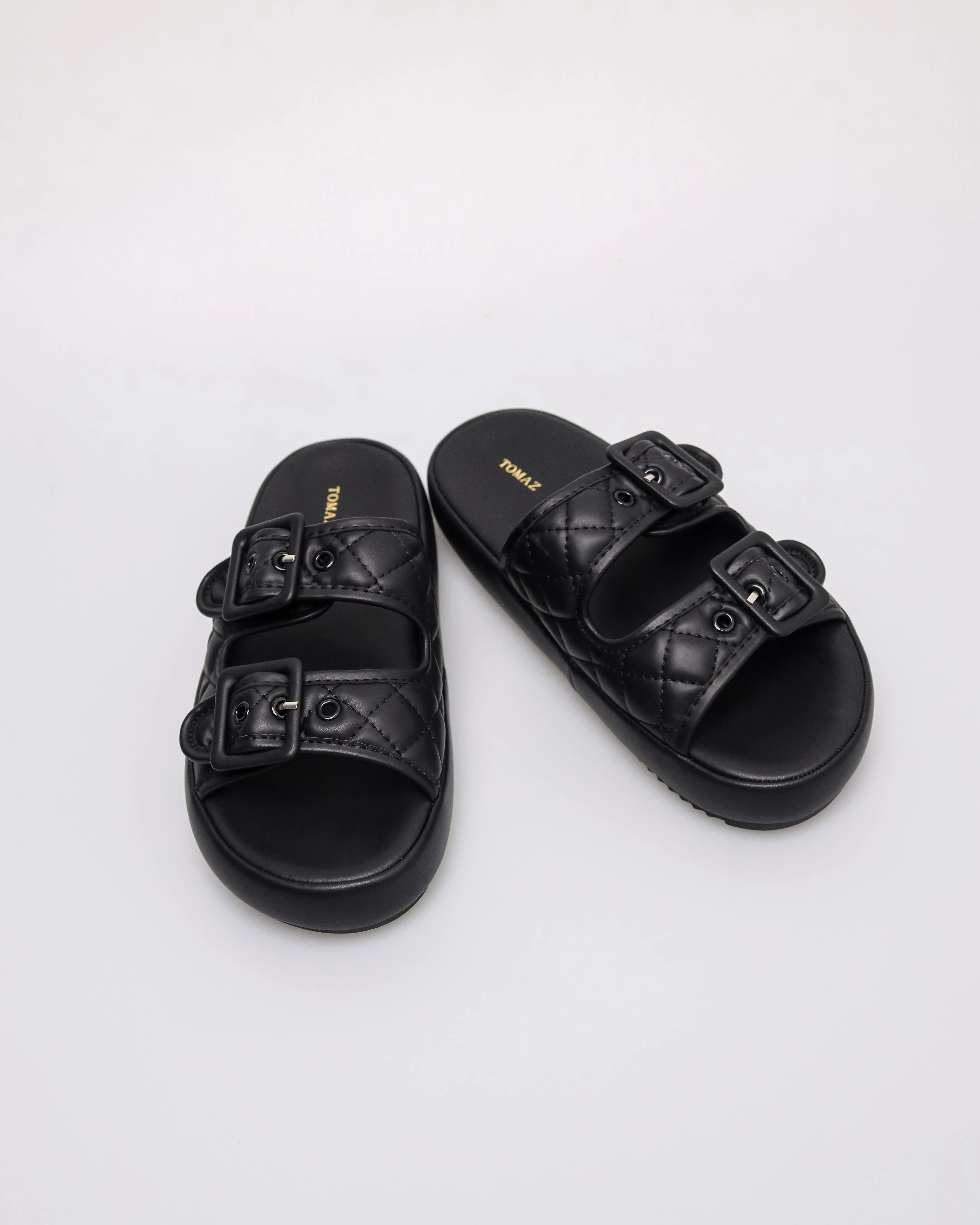 Tomaz NN448 Ladies Quilted Buckle Flats