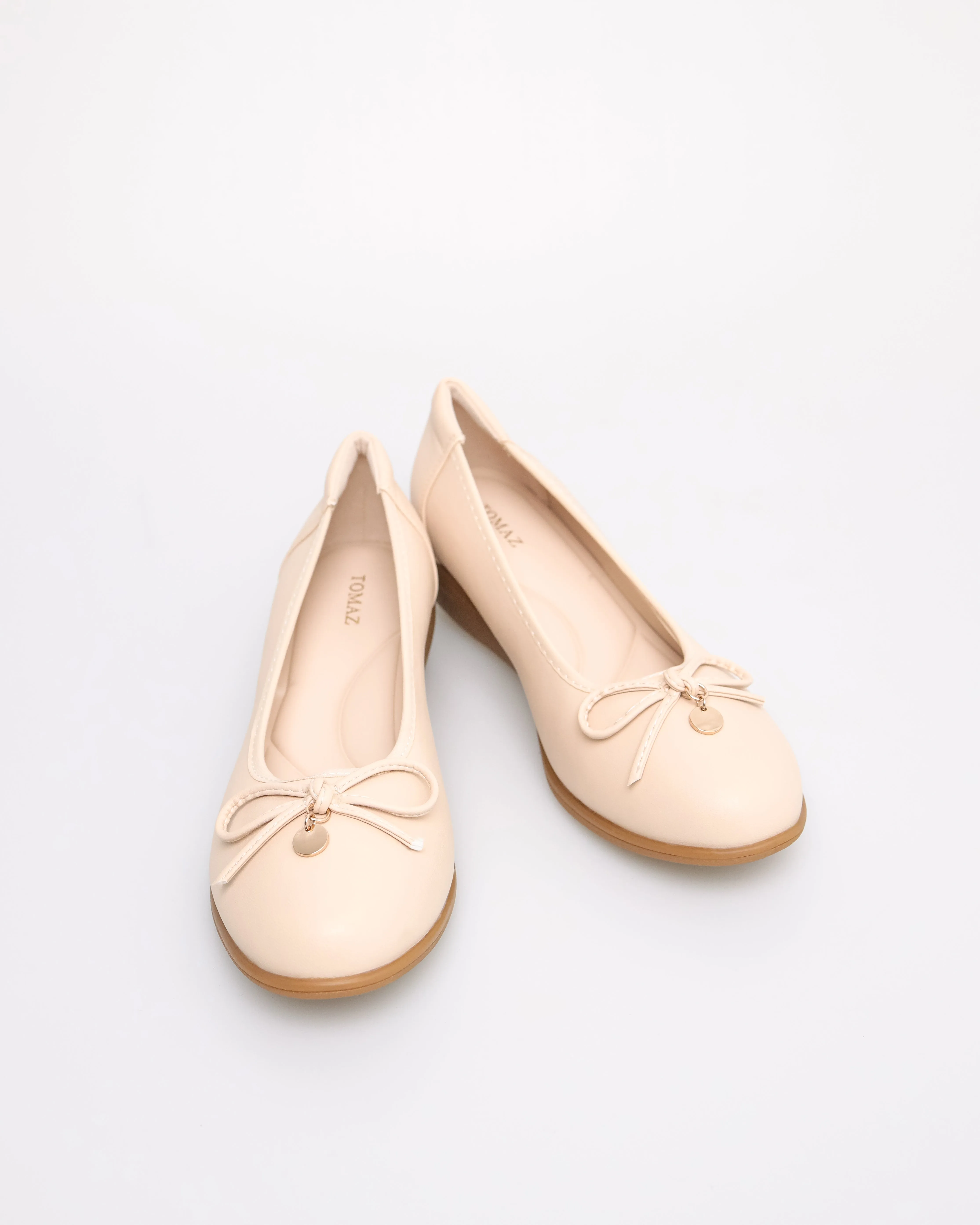 Tomaz YX187 Ladies Ribbon Wedges (Beige)