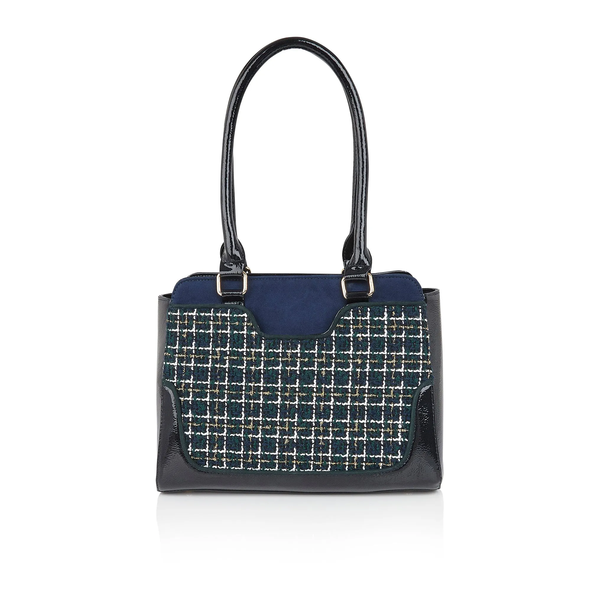 Tunis Navy Blue Tweed Large Shopper Bag (Matches Jolene) by Ruby Shoo