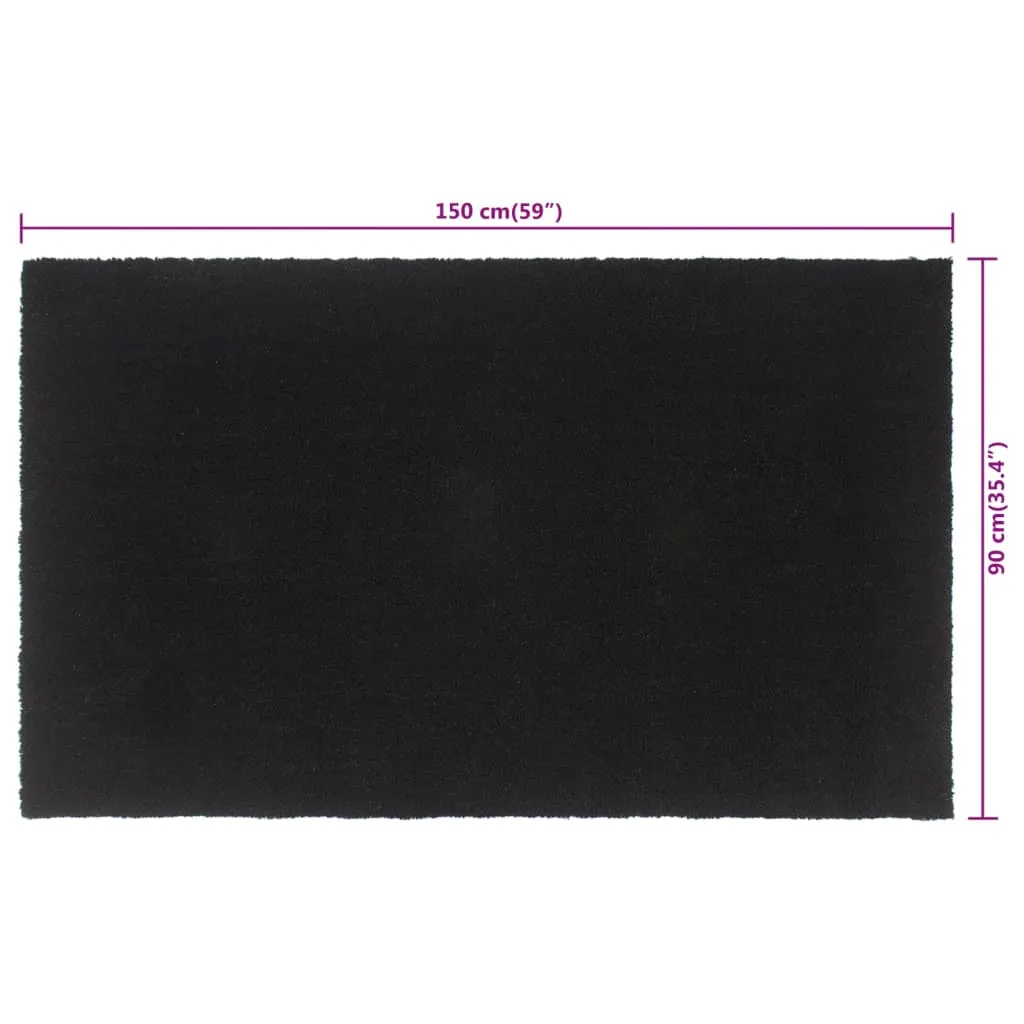 vidaXL Door Mat Black 90x150 cm Tufted Coir