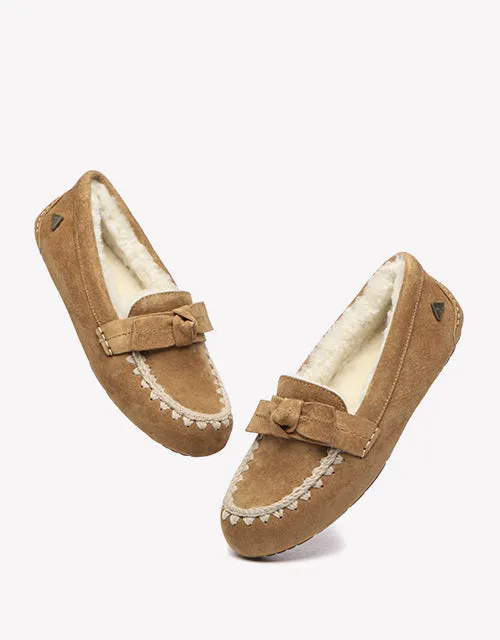Woven Moccasins In Chestnut