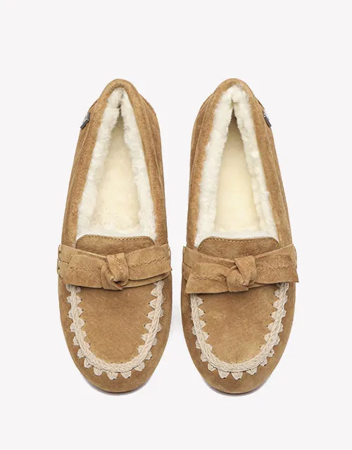 Woven Moccasins In Chestnut