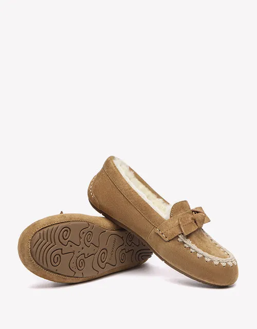 Woven Moccasins In Chestnut