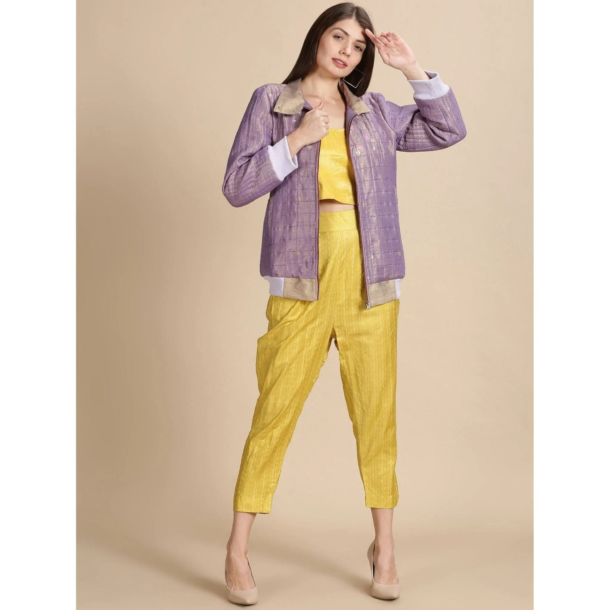 Zari Bomber Jacket - Mauve