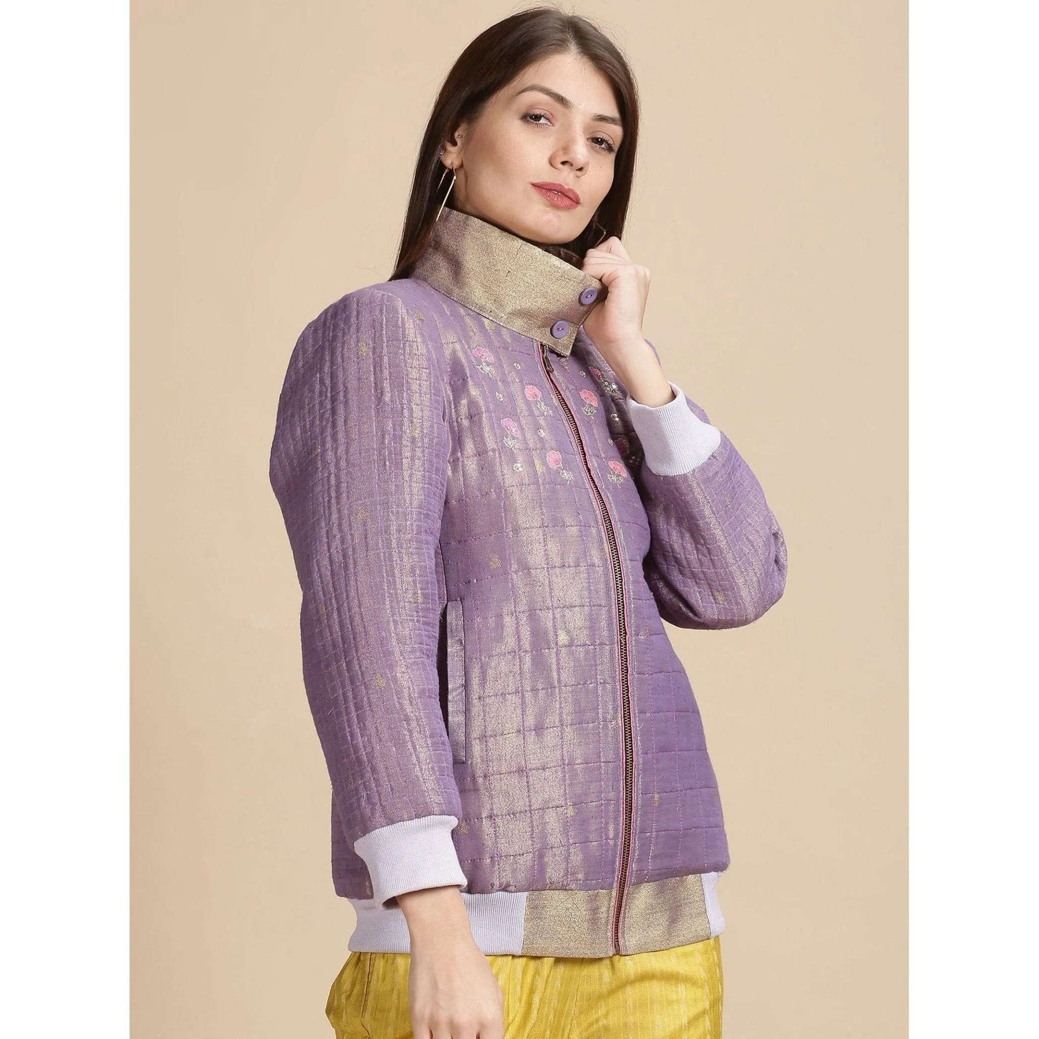 Zari Bomber Jacket - Mauve